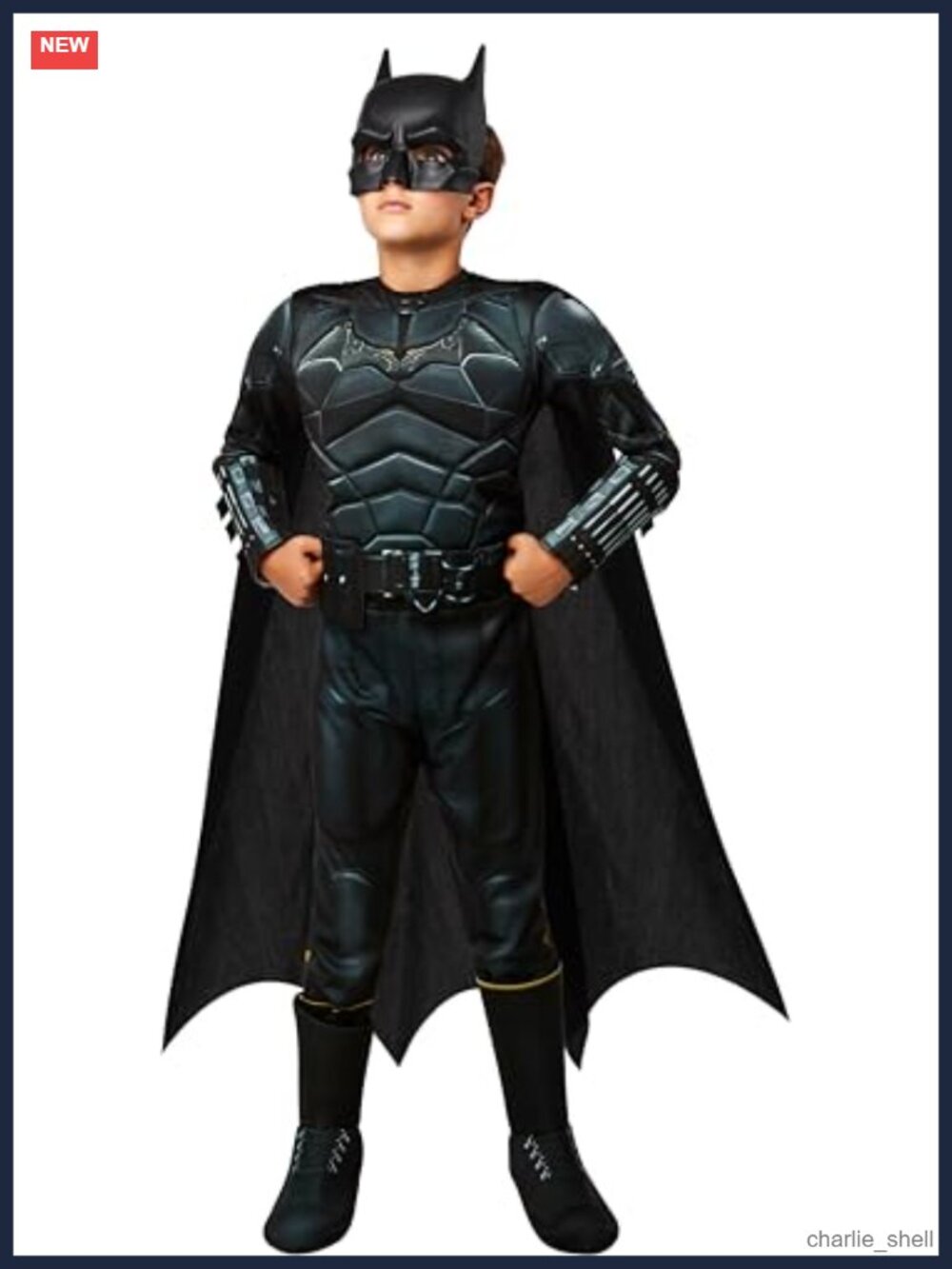 Rubies Batman Costume Kids Boys Small Padded Jumpsuit Cape Mask Belt